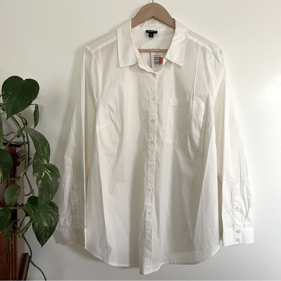 Torrid White Collared Button Down Shirt Cotton Long Sleeve Size 3X - Picture 2 of 11